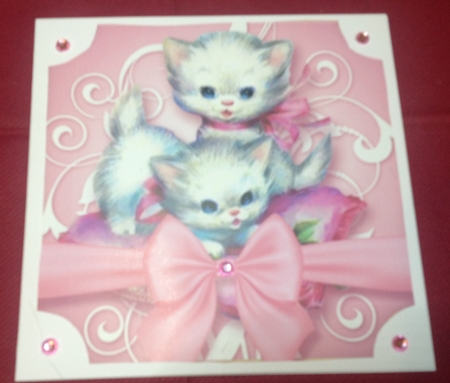 Vintage Kitten Baskets Bumper Kit-Pink by Margaret Hanning