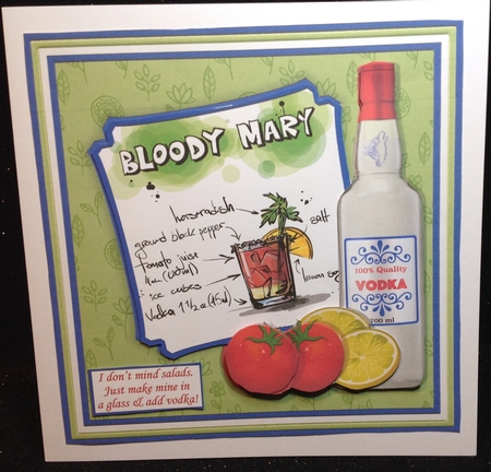 I DONT MIND SALAD 7.5 Humorous Vodka Decoupage & Insert Mini Kit by Margaret Hanning
