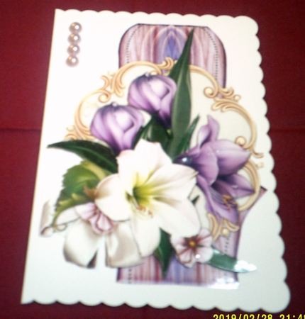 Card Topper Purple beauty 1 by Margaret Hanning