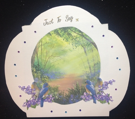 Woodland bluebells Original art for Designer resource or Card topper by Margaret Hanning