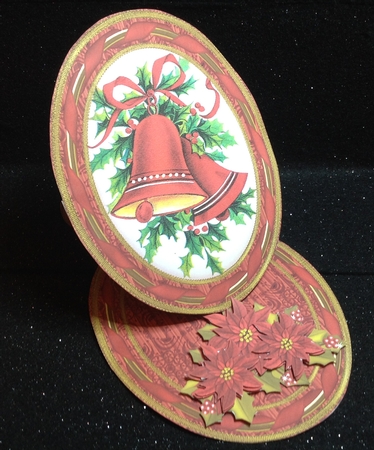 Christmas Bells Oval Easel Card Mini Kit by Margaret Hanning
