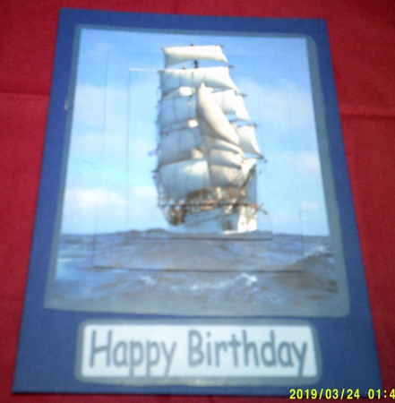 Tall Ship Pyramid Card by Margaret Hanning