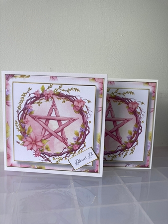 Simple Pentagram Floral Wreath 5 by Margaret Holt