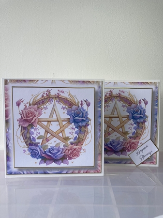 Simple Pentagram Floral Wreath 5 by Margaret Holt
