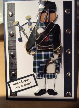 Scottish Wedding Square Card by Margaret Hunter