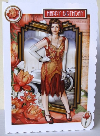 Art Deco Lady Lily 4 Sheet mini Kit Red by Margaret McCartney