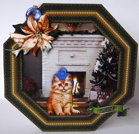 Christmas Critters - Bobble Hat Cat by Margaret McCartney