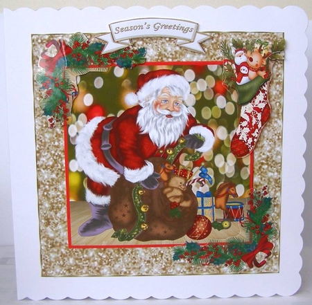 Santa And His Sackful Of Presants - 8x8 Mini Kit by Margaret McCartney