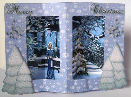 Christmas Magic - Double Window Box Card  by Margaret McCartney