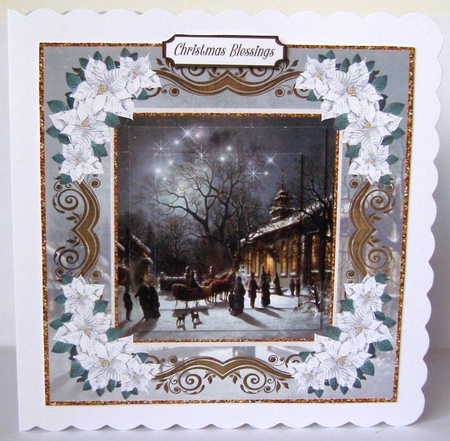 Christmas Night Vintage Topper White Poinsettia by Margaret McCartney