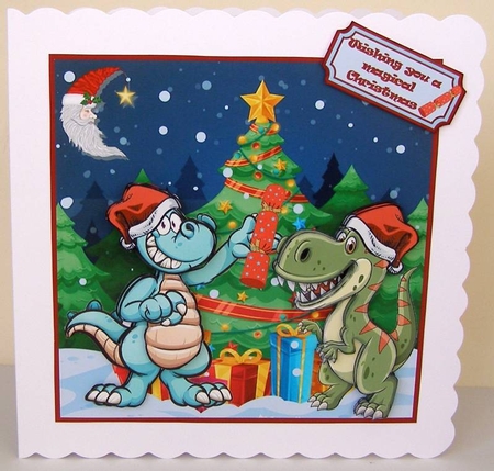 Dinosaurs celebrate Christmas by Margaret McCartney