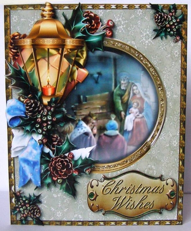 Gold Lantern - Nativity by Margaret McCartney