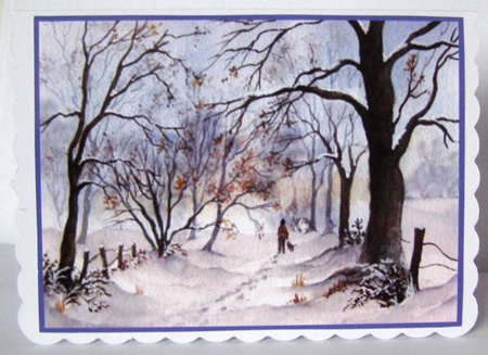 2 Winter scenes 1 A5 Christmas toppers  by Margaret McCartney