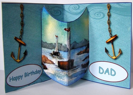 Sail Away - Birthday/Fathers Day Pop Out Card  by Margaret McCartney