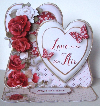 Love is in the Air - Double Hearts Easel Card Mini Kit by Margaret McCartney