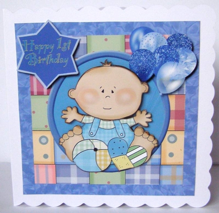 Happy 1st Birthday - Boy  by Margaret McCartney