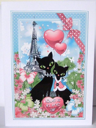 LOVE IS IN THE AIR - CUT & FOLD CARD by Margaret McCartney