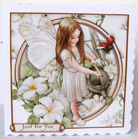 Forest Fairy Evie Cream 7x7 Quick Card by Margaret McCartney