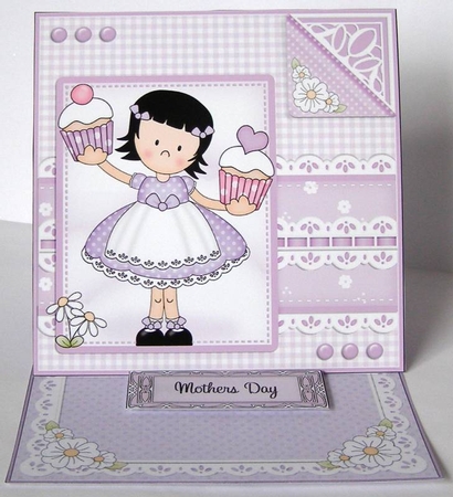3D Easel Card Mini Kit - Pretty in Lilac - Cute Girlz by Margaret McCartney