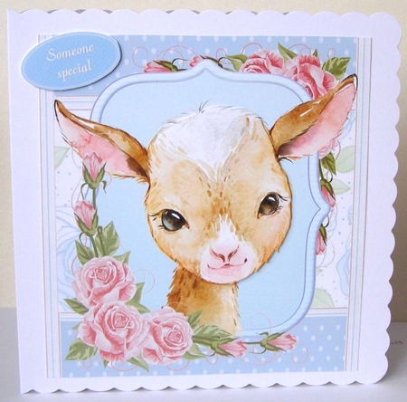 Gorgeous Brown Goat Shabby Chic 8x8 by Margaret McCartney