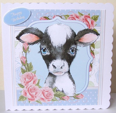 Gorgeous Black & White Goat Shabby Chic 8x8 by Margaret McCartney