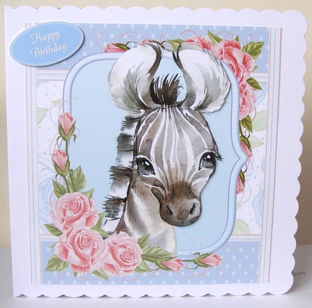 Gorgeous Black & White Zebra Shabby Chic 8x8 by Margaret McCartney