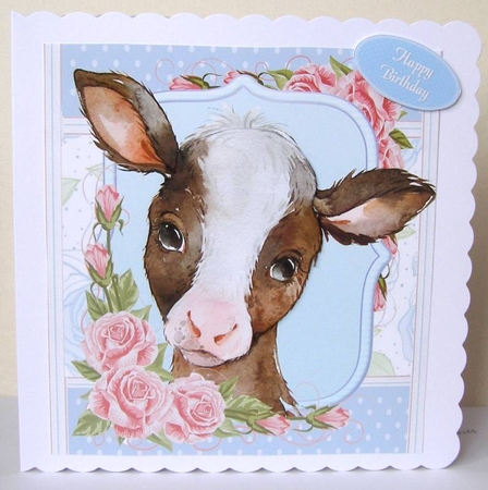 Gorgeous Brown & White Goat Shabby Chic 8x8 by Margaret McCartney
