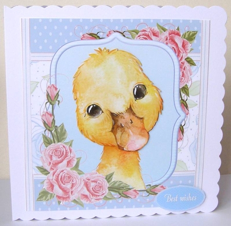 Gorgeous Yellow Chick Shabby Chic 8x8 by Margaret McCartney