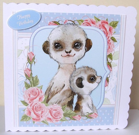 Gorgeous Brown Meerkats Shabby Chic 8x8 by Margaret McCartney