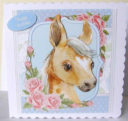 Gorgeous Brown Horse Shabby Chic 8x8 by Margaret McCartney