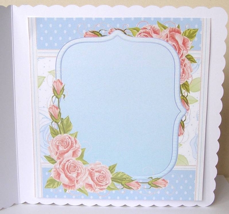 Beautiful Blue & Pink Shabby Chic Blank Insert by Margaret McCartney