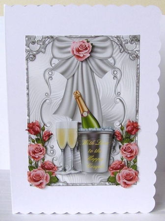 Celebrations 2 - 5x7 inch card front with decoupage by Margaret McCartney