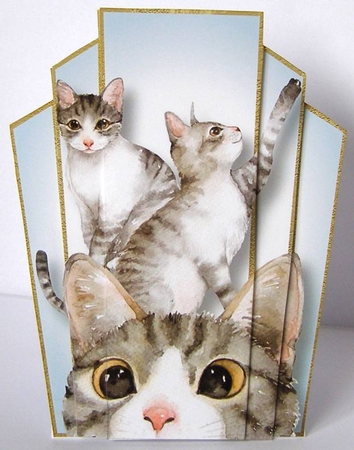 Art Deco Watercolour Stacker - Kittens by Margaret McCartney