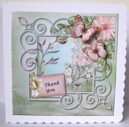 Vintage Flowers & Butterflies    Quick Card by Margaret McCartney