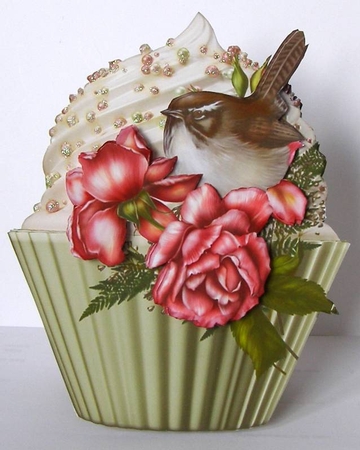 Floral Cupcake Decoupage Sheet - Glory Roses by Margaret McCartney