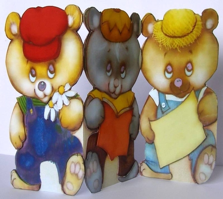Vintage Bear Tri-fold Card by Margaret McCartney