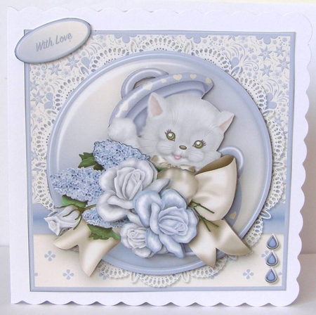 Kitten Surprise - Decoupage Card Mini Kit by Margaret McCartney