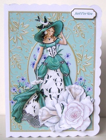 Vintage Lady With White Roses by Margaret McCartney