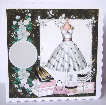 3 Black and white fashion card fronts/toppers by Margaret McCartney