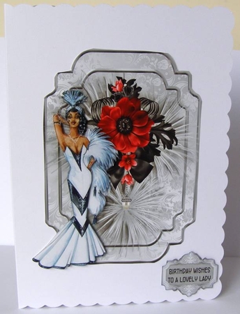 Dior a la Mode - 7x5 inch topper with decoupage by Margaret McCartney