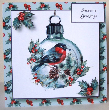 Christmas Bird Watercolour Bauble by Margaret McCartney