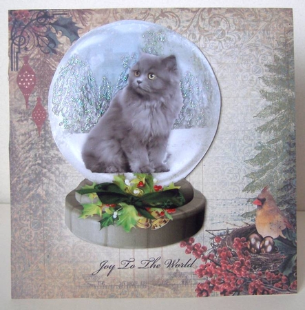 Christmas Cat  Snow Globes by Margaret McCartney