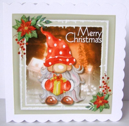 4,  Card Fronts , Christmas Gnomes by Margaret McCartney
