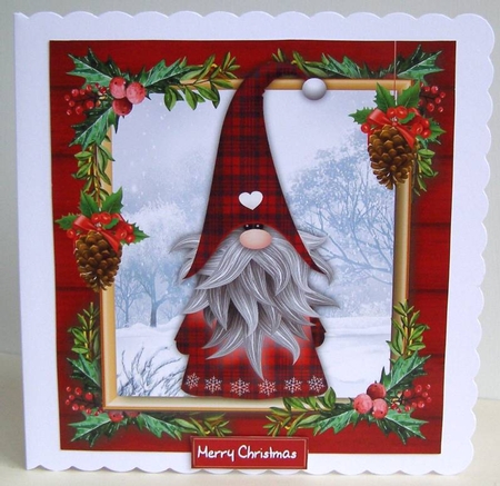Gorgeous Festive Red Gnome 5 8x8 by Margaret McCartney