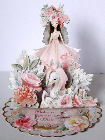Beauty & The Unicorn 3 Triple Easel Card Mini Kit by Margaret McCartney