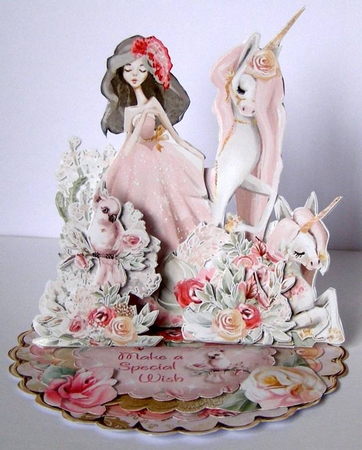 Beauty & The Unicorn 4 Triple Easel Card Mini Kit by Margaret McCartney
