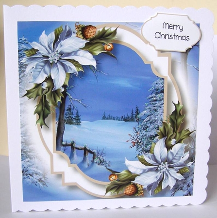 Double Mat - Blue Snow 8x8 by Margaret McCartney