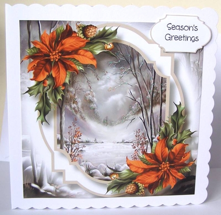 Double Mat - Snowy Lake 8x8 by Margaret McCartney