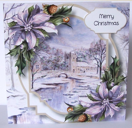 Double Mat - Winter Church 8x8 by Margaret McCartney