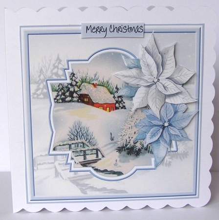 House over the bridge 6x6 card by Margaret McCartney